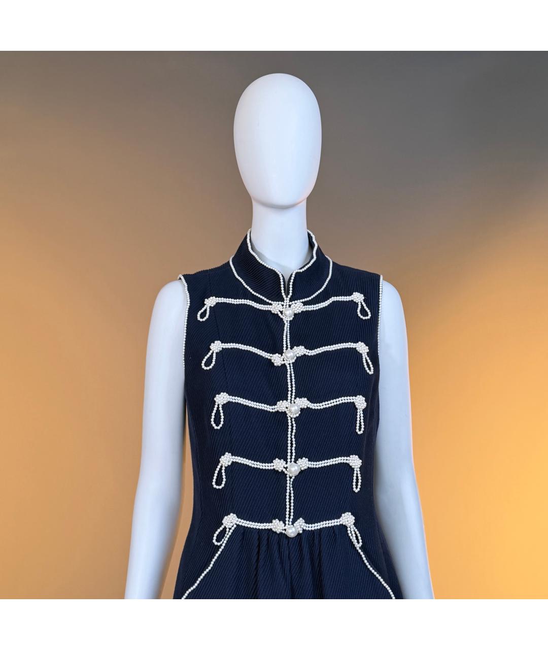 CHANEL Темно-синее хлопковое коктейльное платье, фото 5