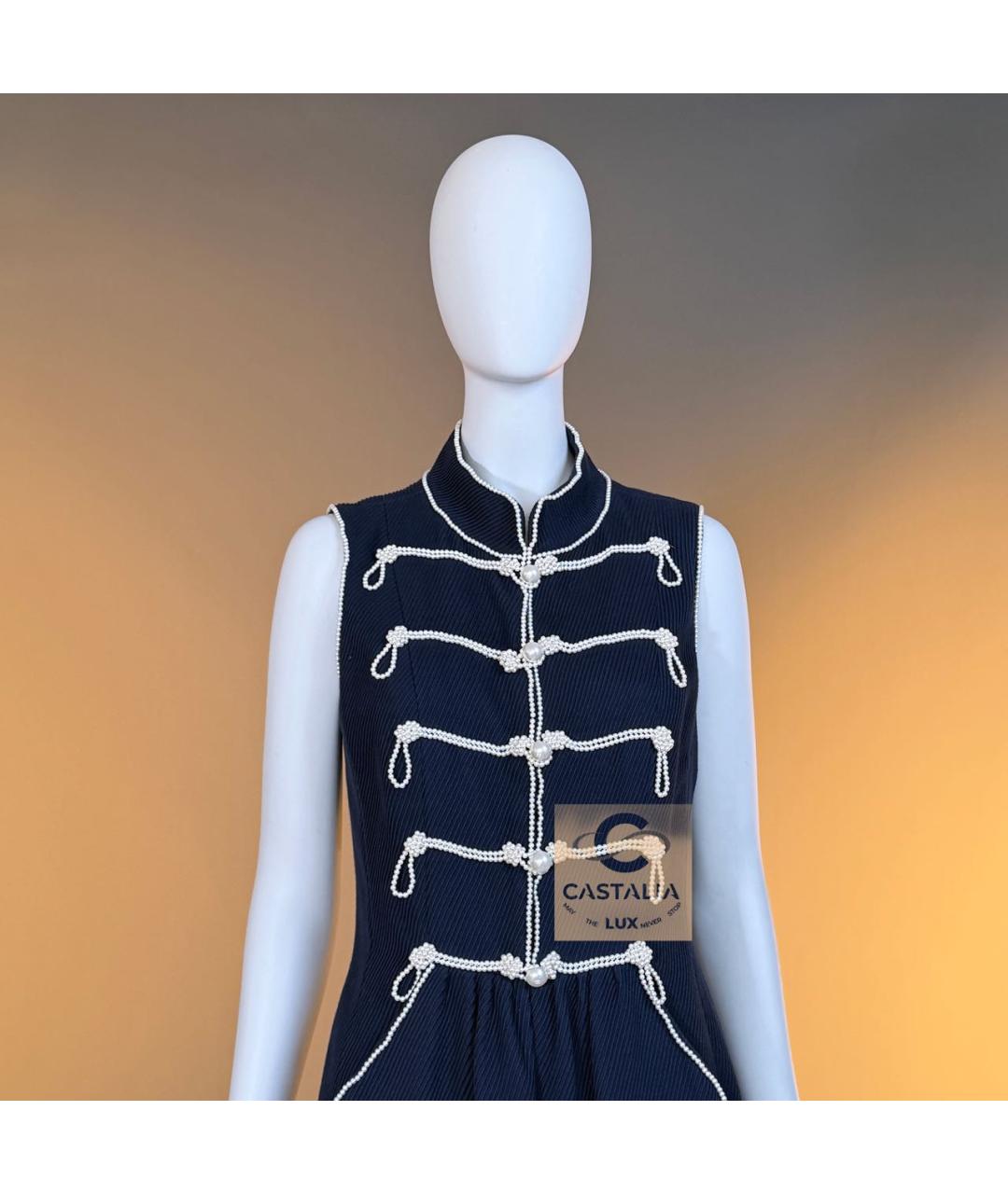 CHANEL Темно-синее хлопковое коктейльное платье, фото 5