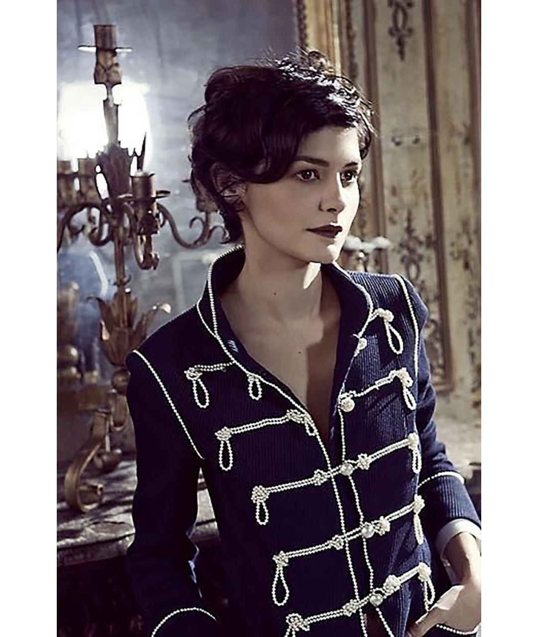 CHANEL Темно-синее хлопковое коктейльное платье, фото 2