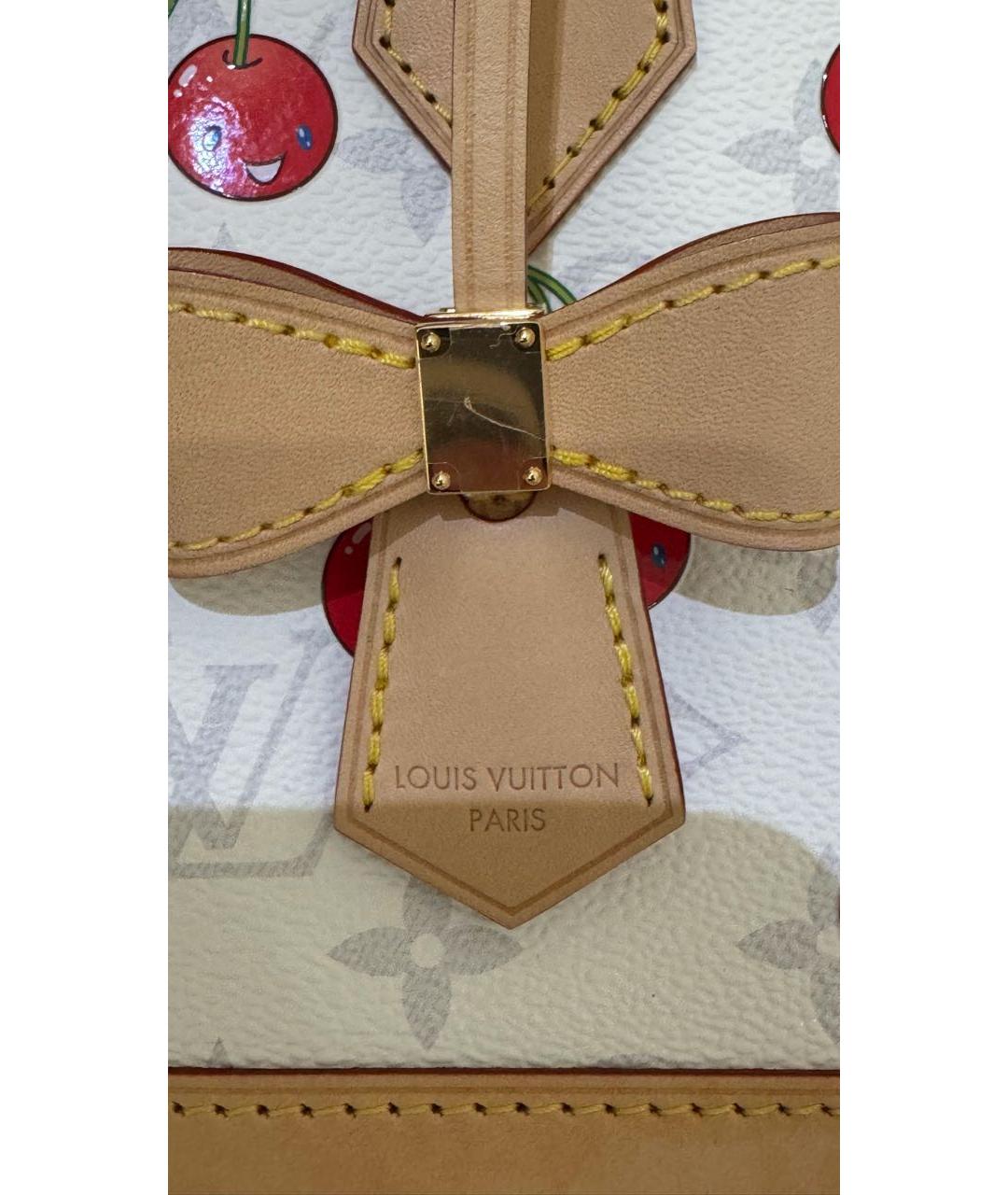 LOUIS VUITTON Бежевая кожаная сумка с короткими ручками, фото 9