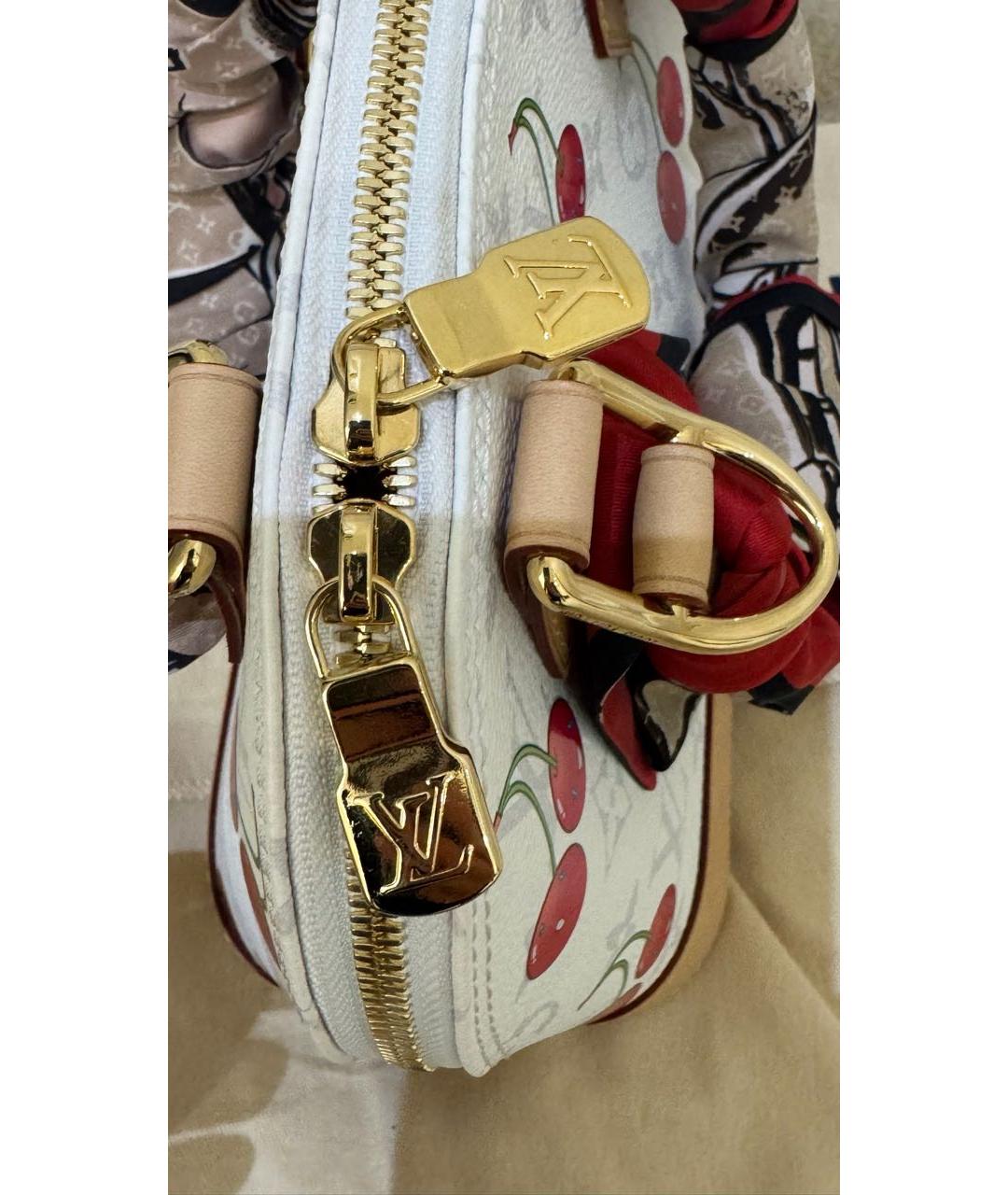 LOUIS VUITTON Бежевая кожаная сумка с короткими ручками, фото 7