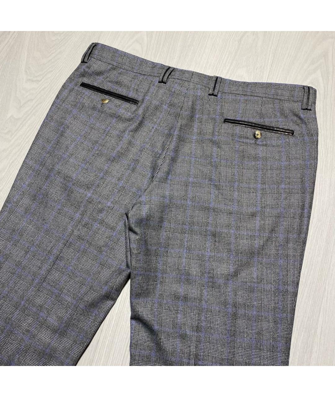 Castello d'Oro Серые шерстяные повседневные брюки, фото 6