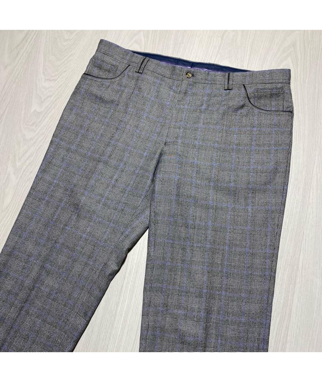 Castello d'Oro Серые шерстяные повседневные брюки, фото 2