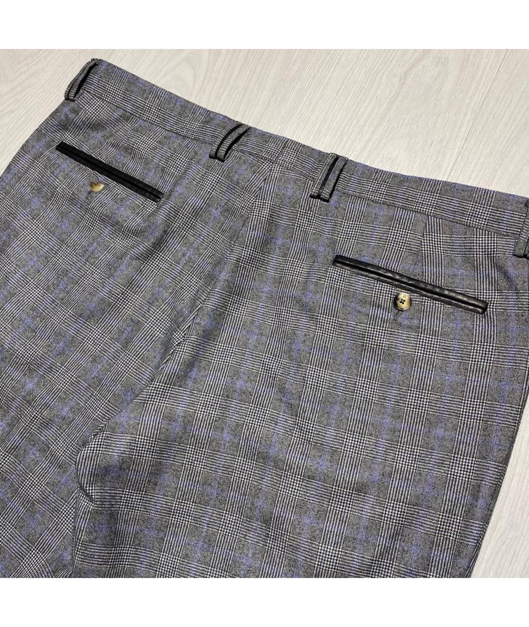 Castello d'Oro Серые шерстяные повседневные брюки, фото 7