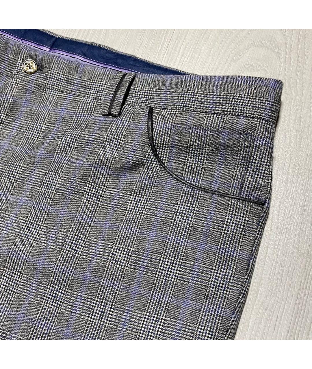 Castello d'Oro Серые шерстяные повседневные брюки, фото 3