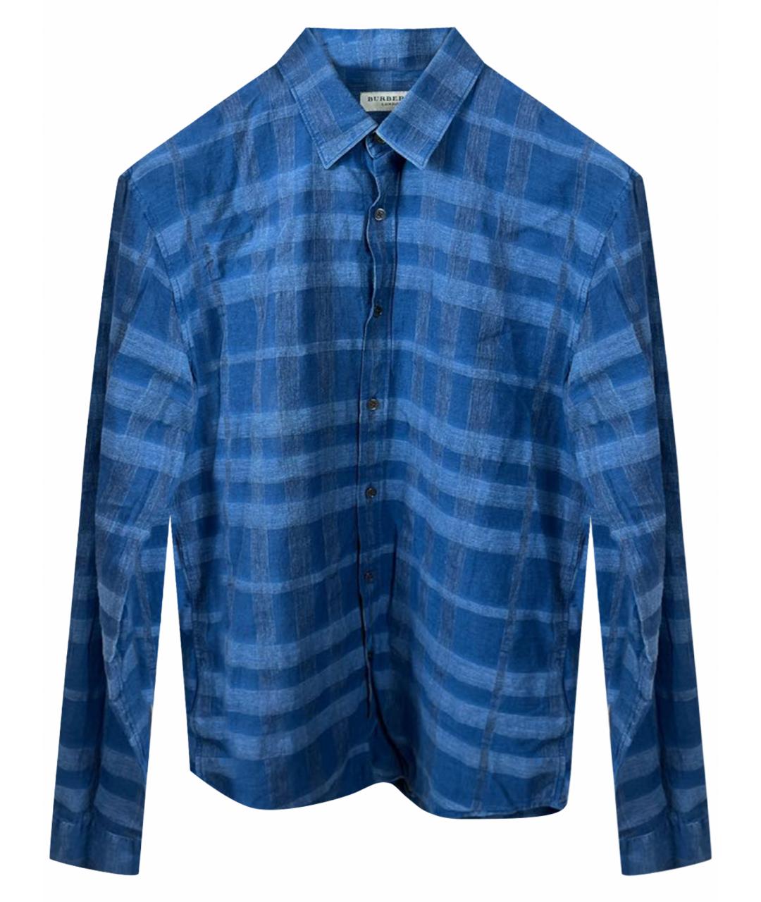 BURBERRY Темно-синяя хлопковая кэжуал рубашка, фото 1