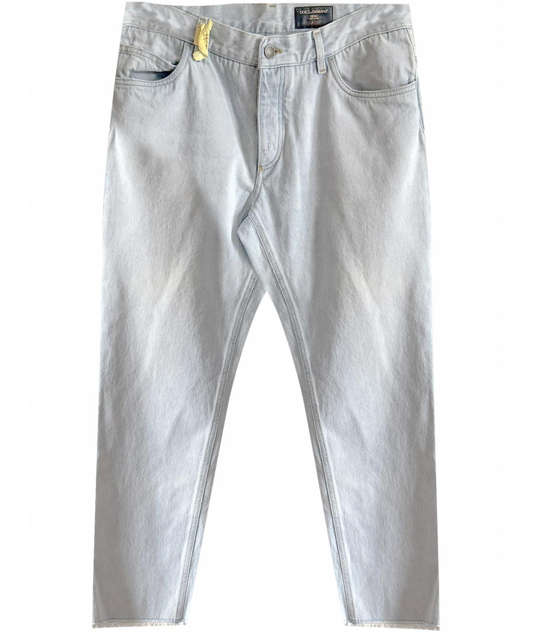 DOLCE&GABBANA Голубые хлопковые джинсы скинни, фото 1