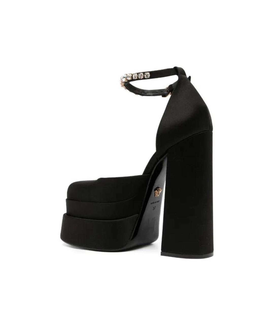 VERSACE Черные текстильные туфли, фото 4
