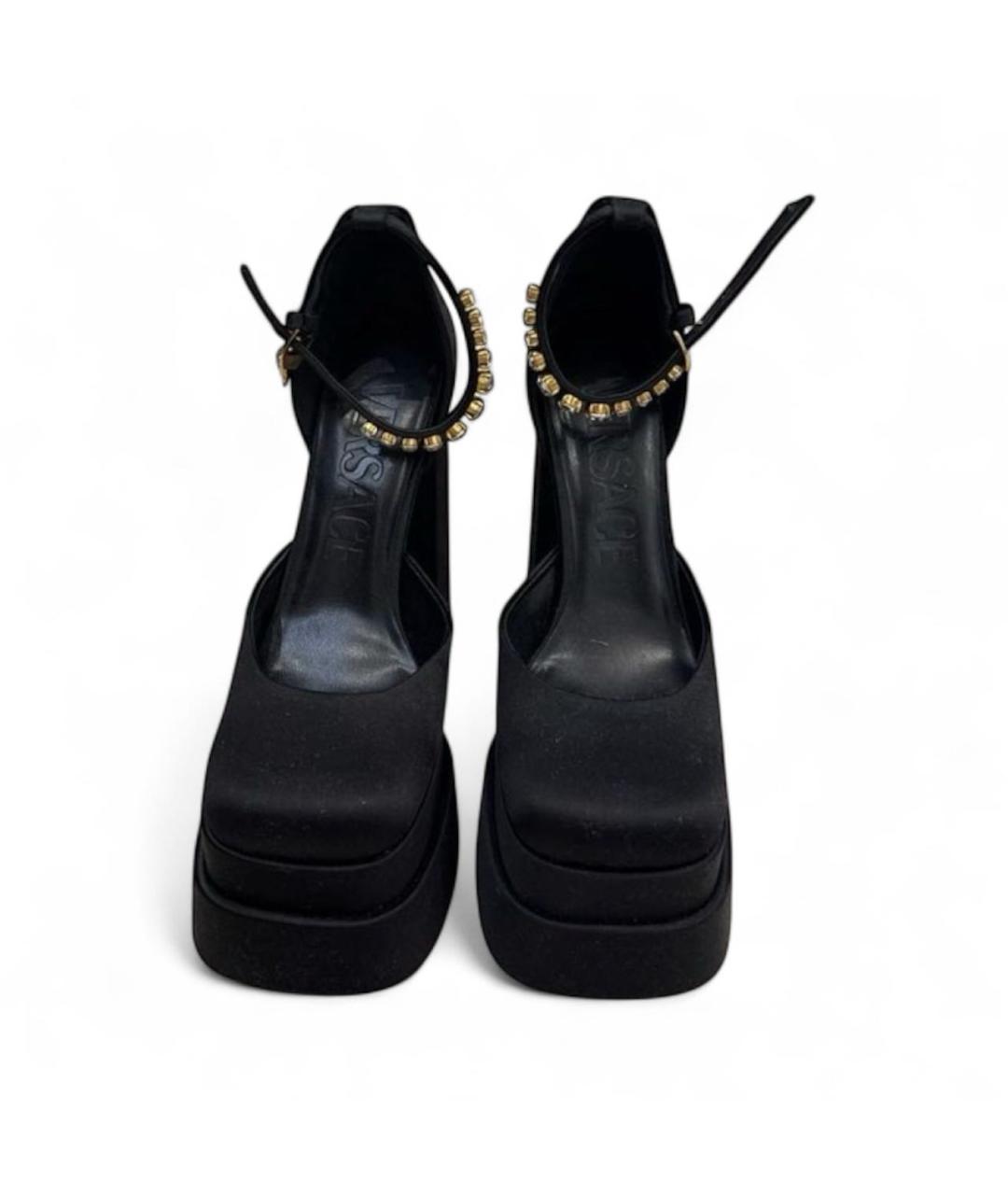VERSACE Черные текстильные туфли, фото 3