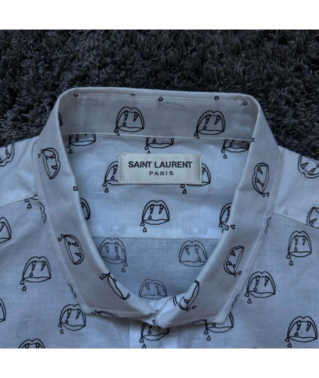SAINT LAURENT Белая хлопковая кэжуал рубашка, фото 5