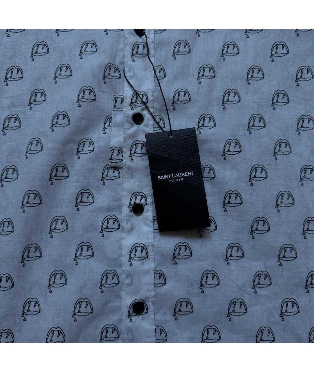 SAINT LAURENT Белая хлопковая кэжуал рубашка, фото 6