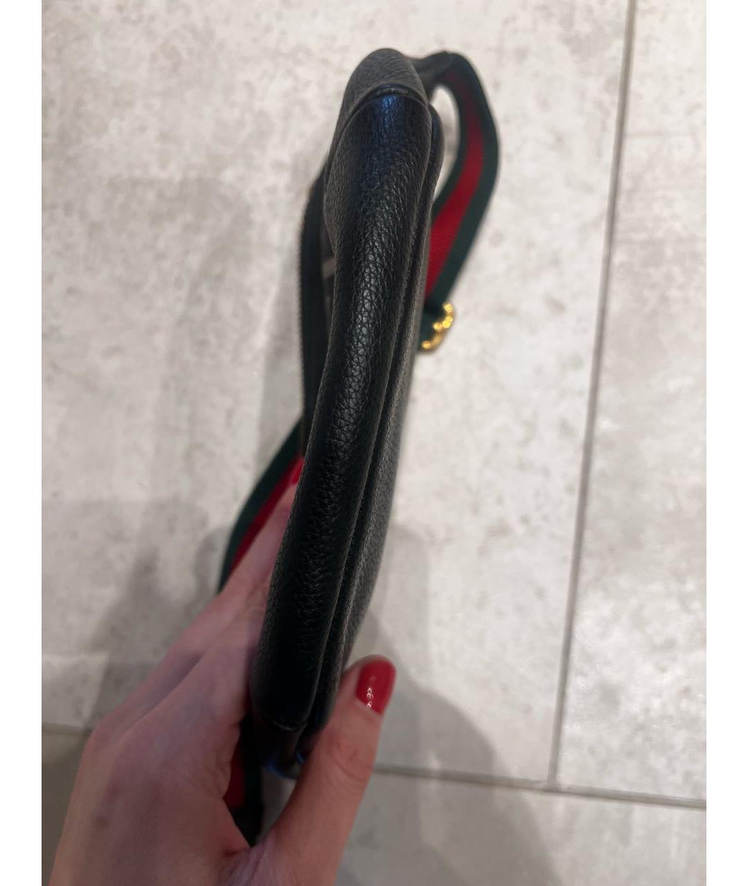 GUCCI Черная кожаная поясная сумка, фото 6