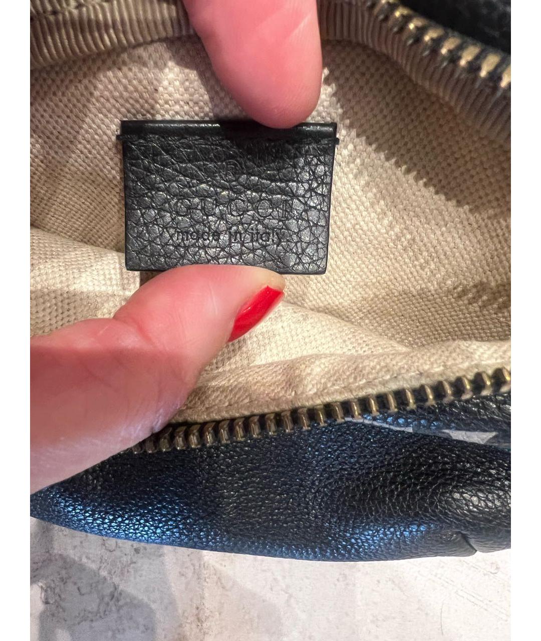 GUCCI Черная кожаная поясная сумка, фото 2