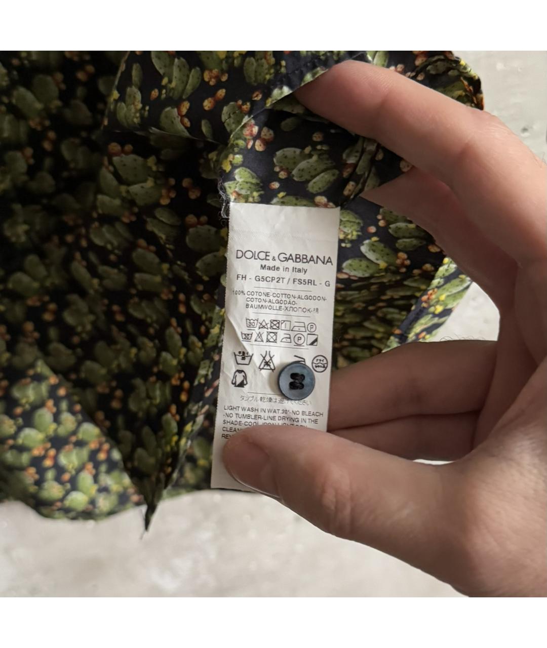 DOLCE&GABBANA Черная хлопковая кэжуал рубашка, фото 6