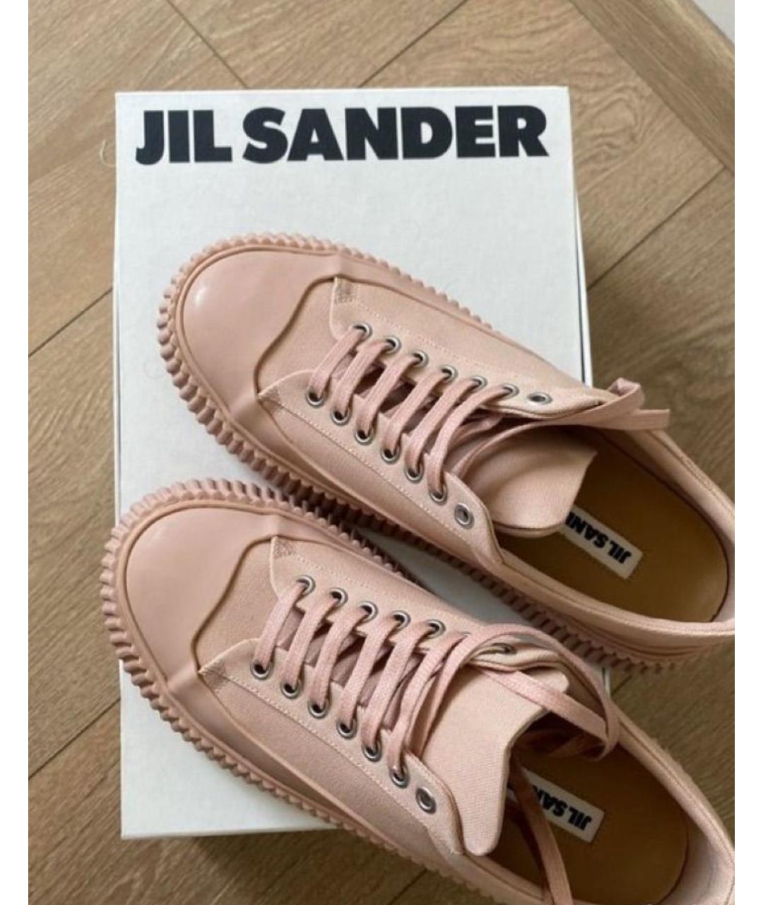 JIL SANDER Розовые текстильные кеды, фото 3