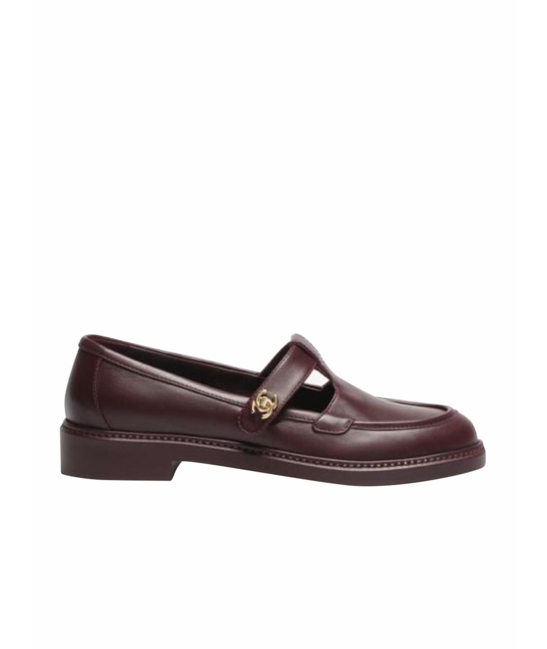 CHANEL Бордовые кожаные туфли, фото 1