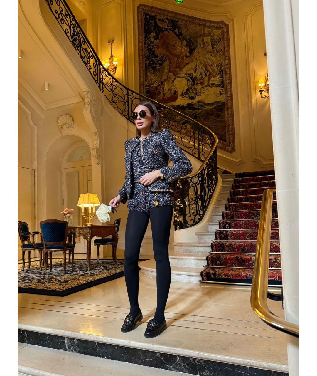 CHANEL Черный твидовый костюм с брюками, фото 6