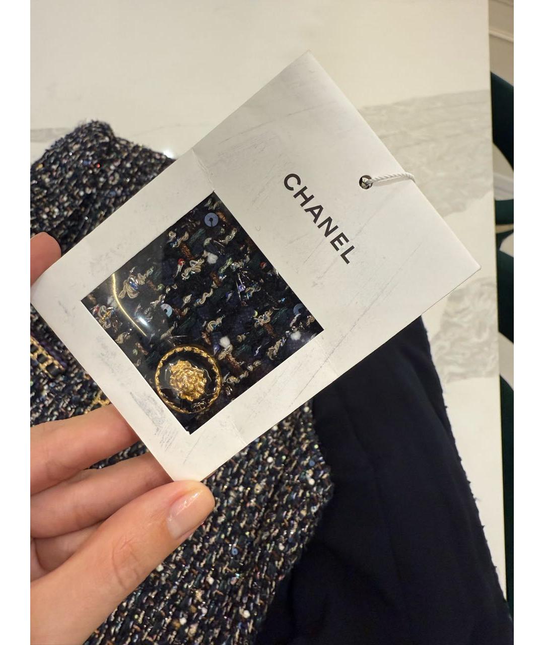 CHANEL Черный твидовый костюм с брюками, фото 4