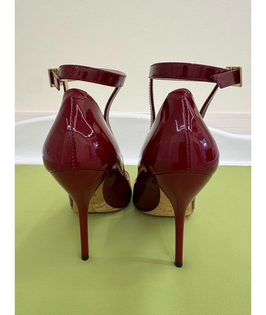 JIMMY CHOO Бордовые туфли из лакированной кожи, фото 3