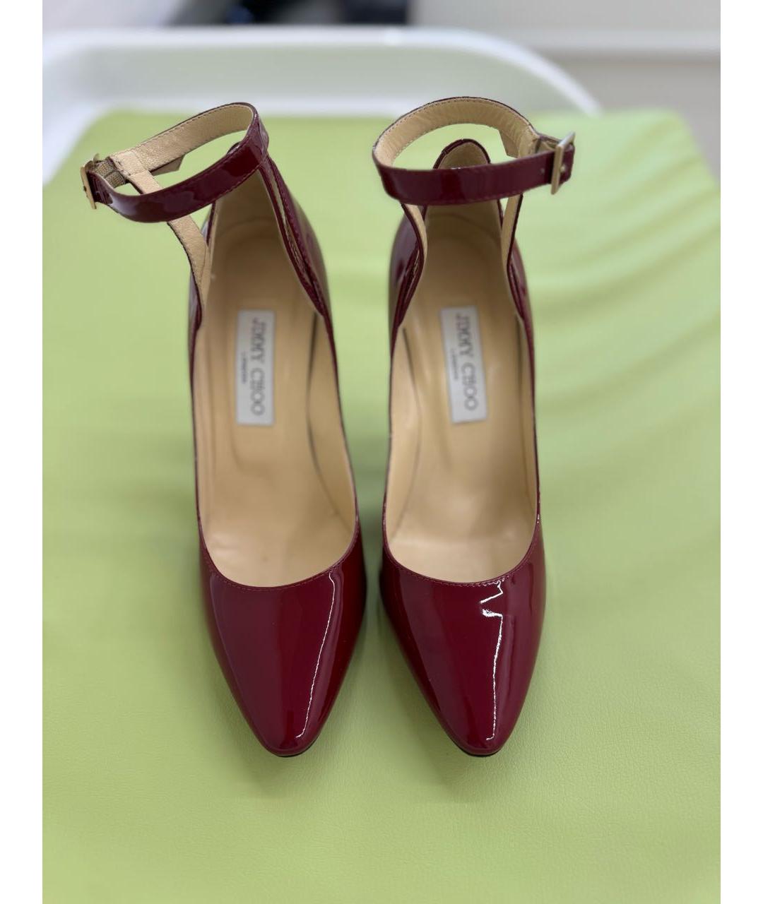 JIMMY CHOO Бордовые туфли из лакированной кожи, фото 2