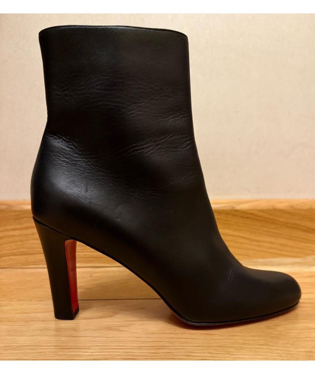 CHRISTIAN LOUBOUTIN Черные кожаные ботильоны, фото 5