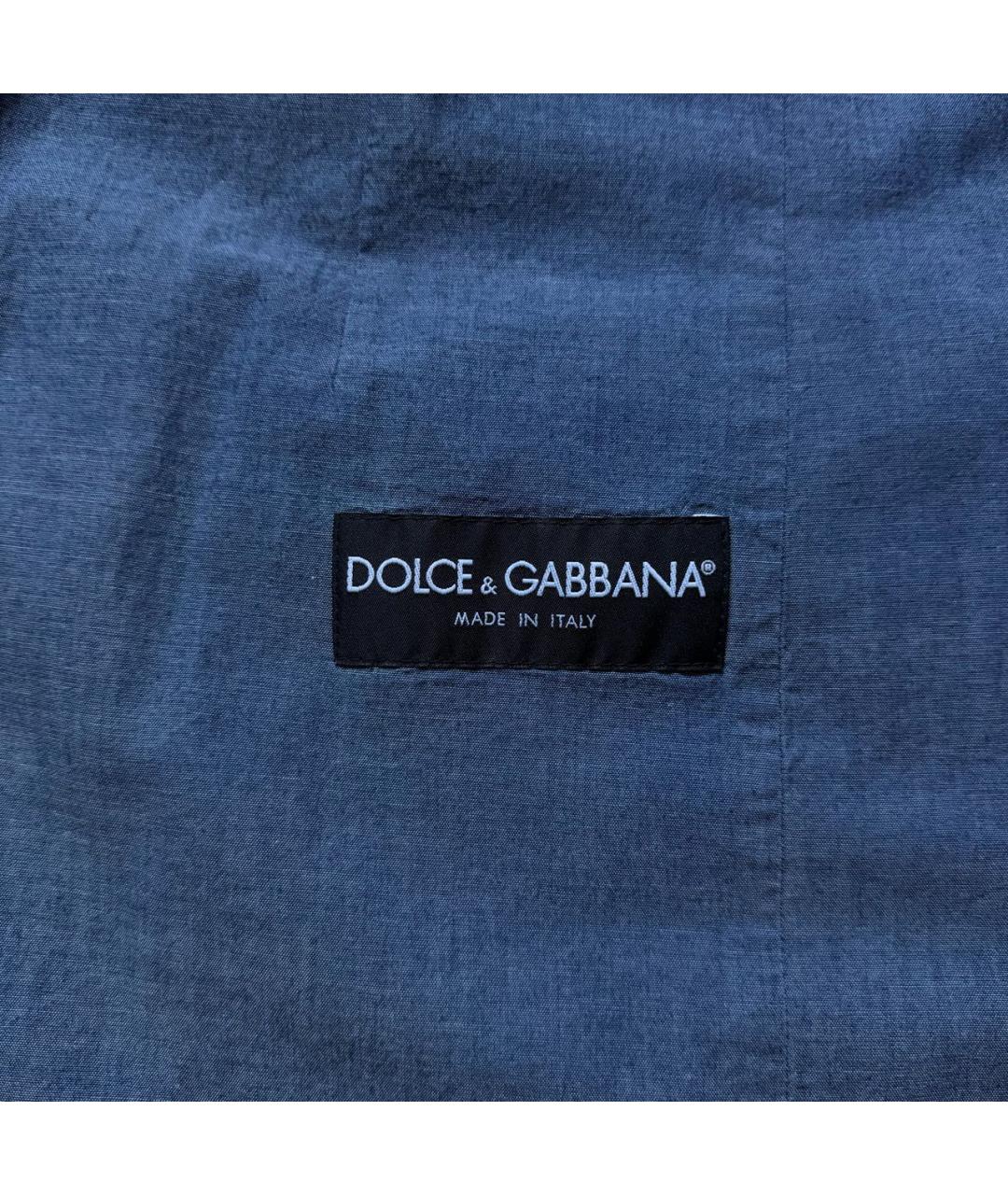 DOLCE&GABBANA Темно-синий хлопковый пиджак, фото 7