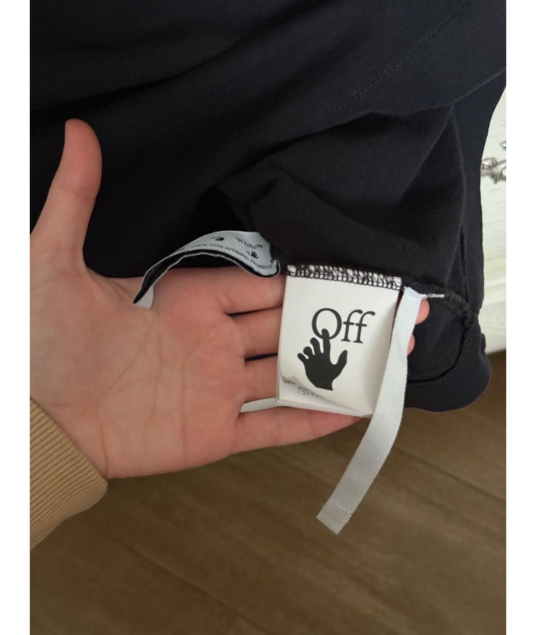 OFF-WHITE Черная хлопковая футболка, фото 5