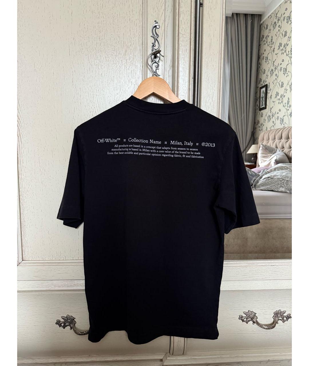 OFF-WHITE Черная хлопковая футболка, фото 2