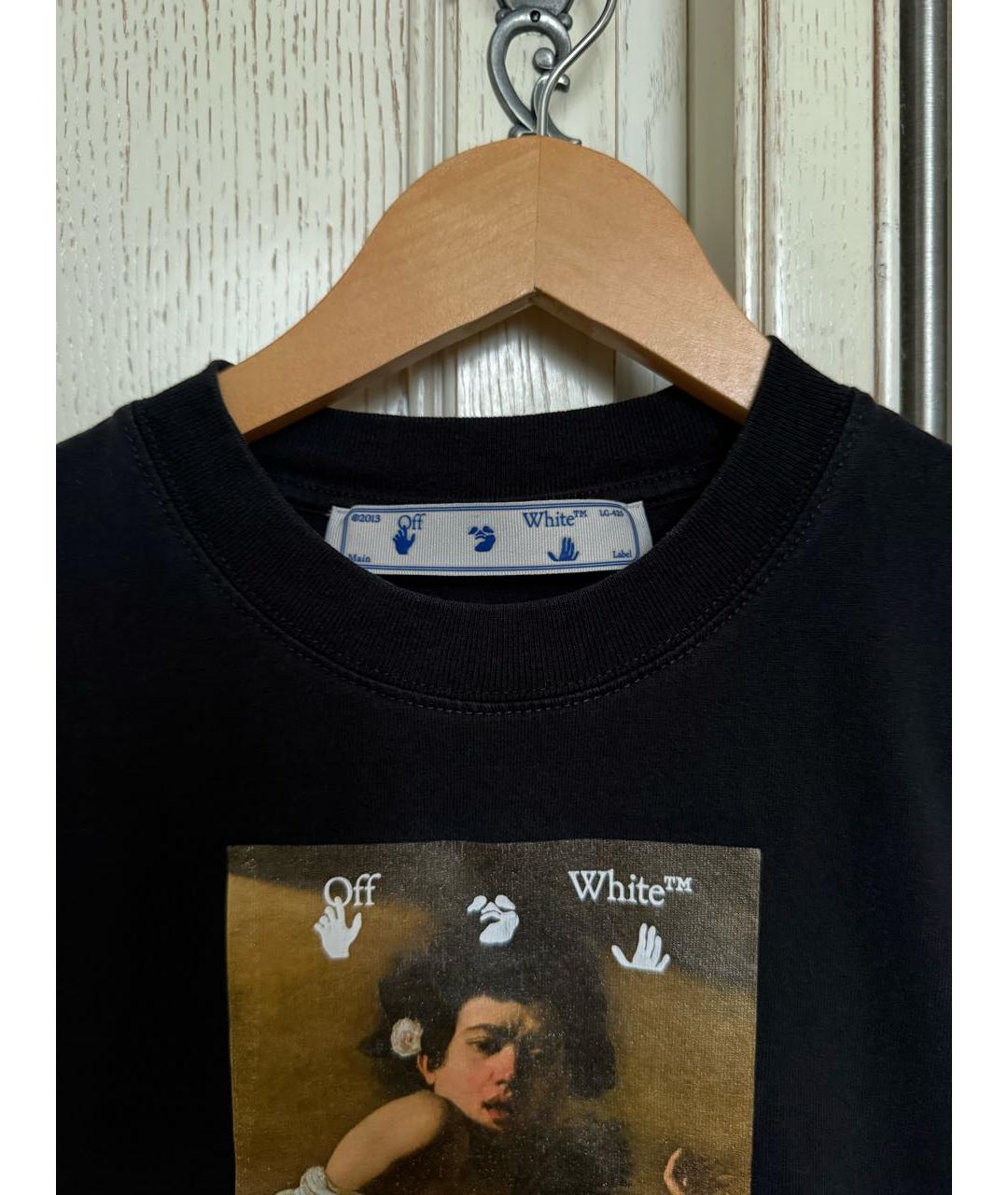 OFF-WHITE Черная хлопковая футболка, фото 3
