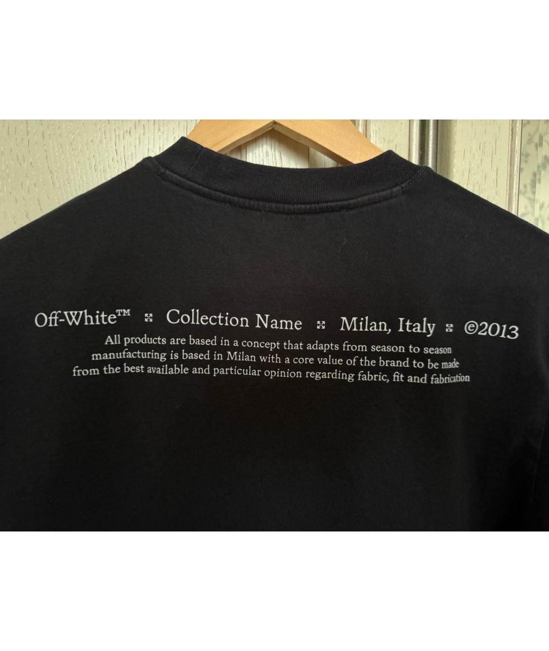 OFF-WHITE Черная хлопковая футболка, фото 6