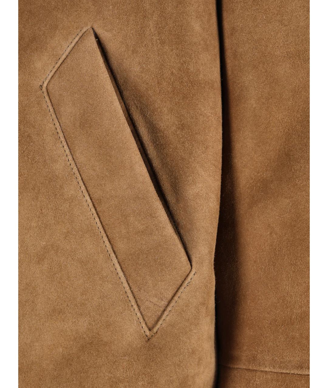 Ami Paris Коричневая кожаная куртка, фото 4