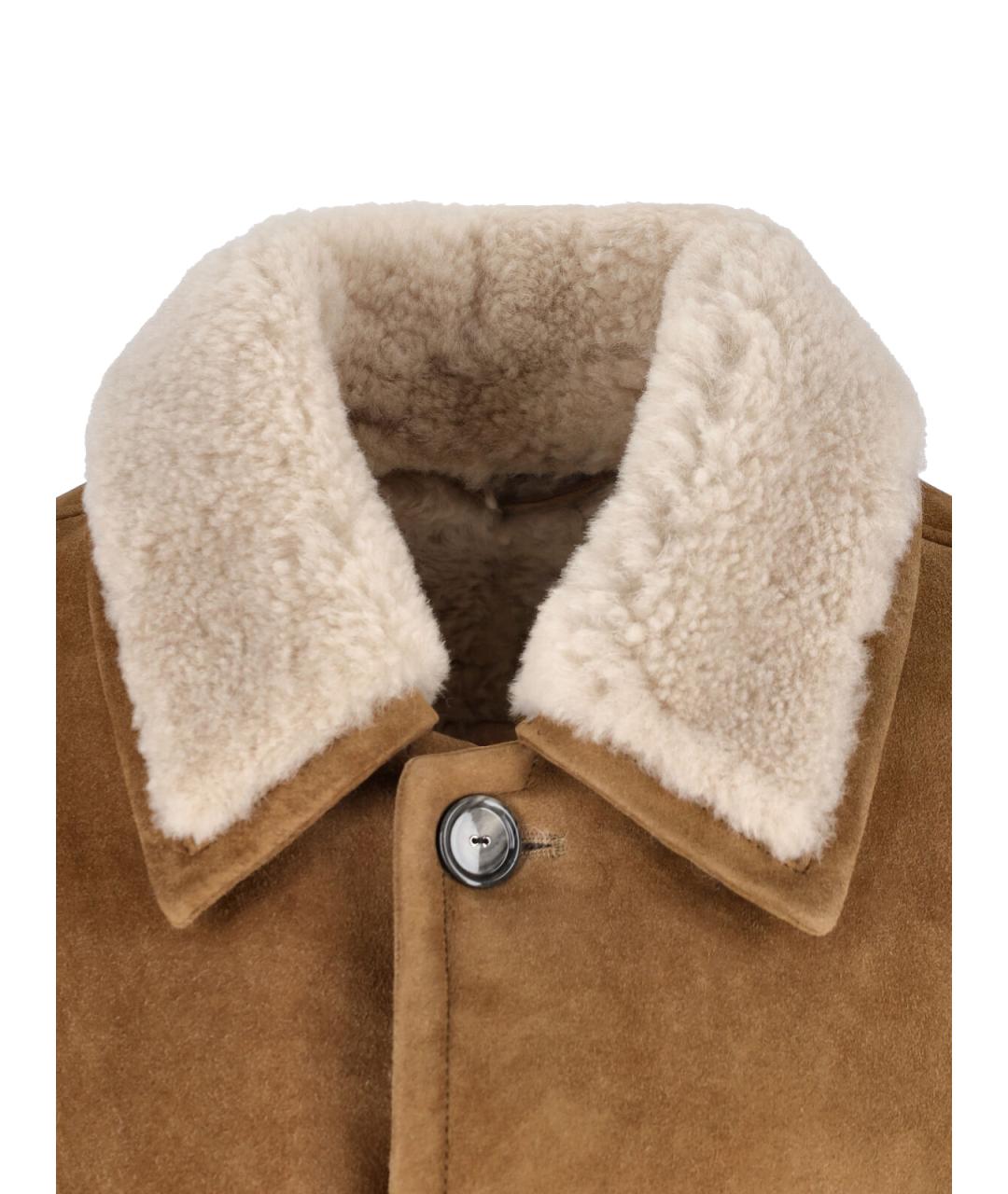 Ami Paris Коричневая кожаная куртка, фото 3