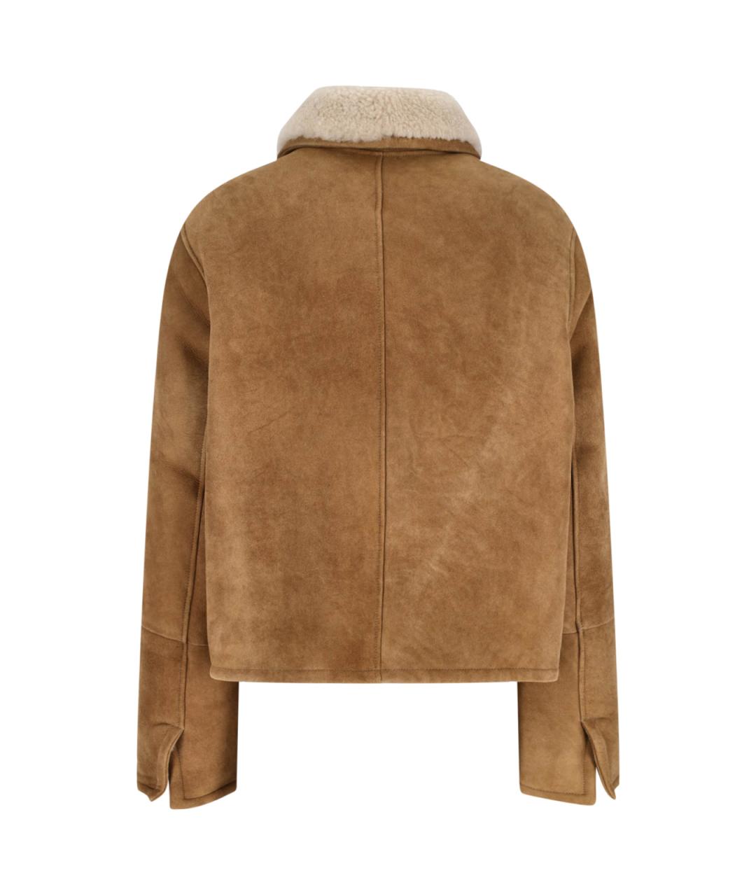 Ami Paris Коричневая кожаная куртка, фото 2