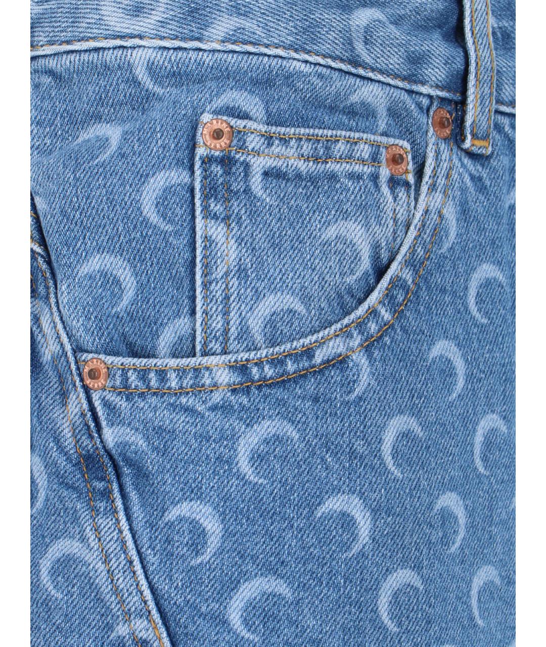 MARINE SERRE Синяя хлопковая юбка мини, фото 4