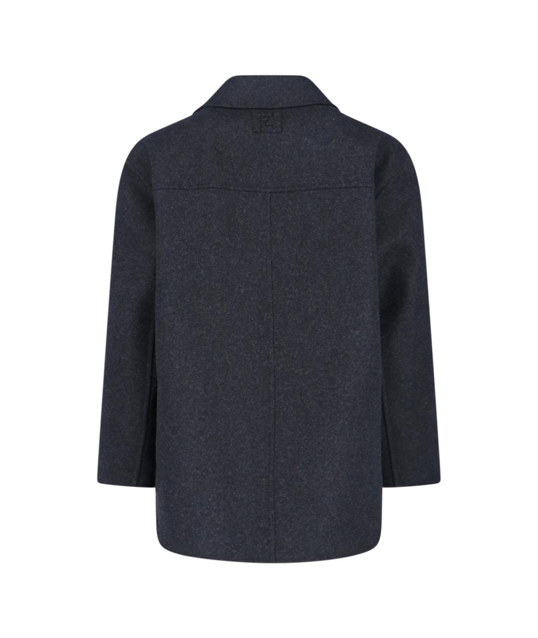 FENDI Черная шерстяная куртка, фото 4