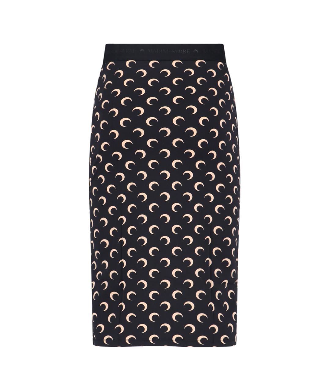MARINE SERRE Черная полиамидовая юбка миди, фото 2