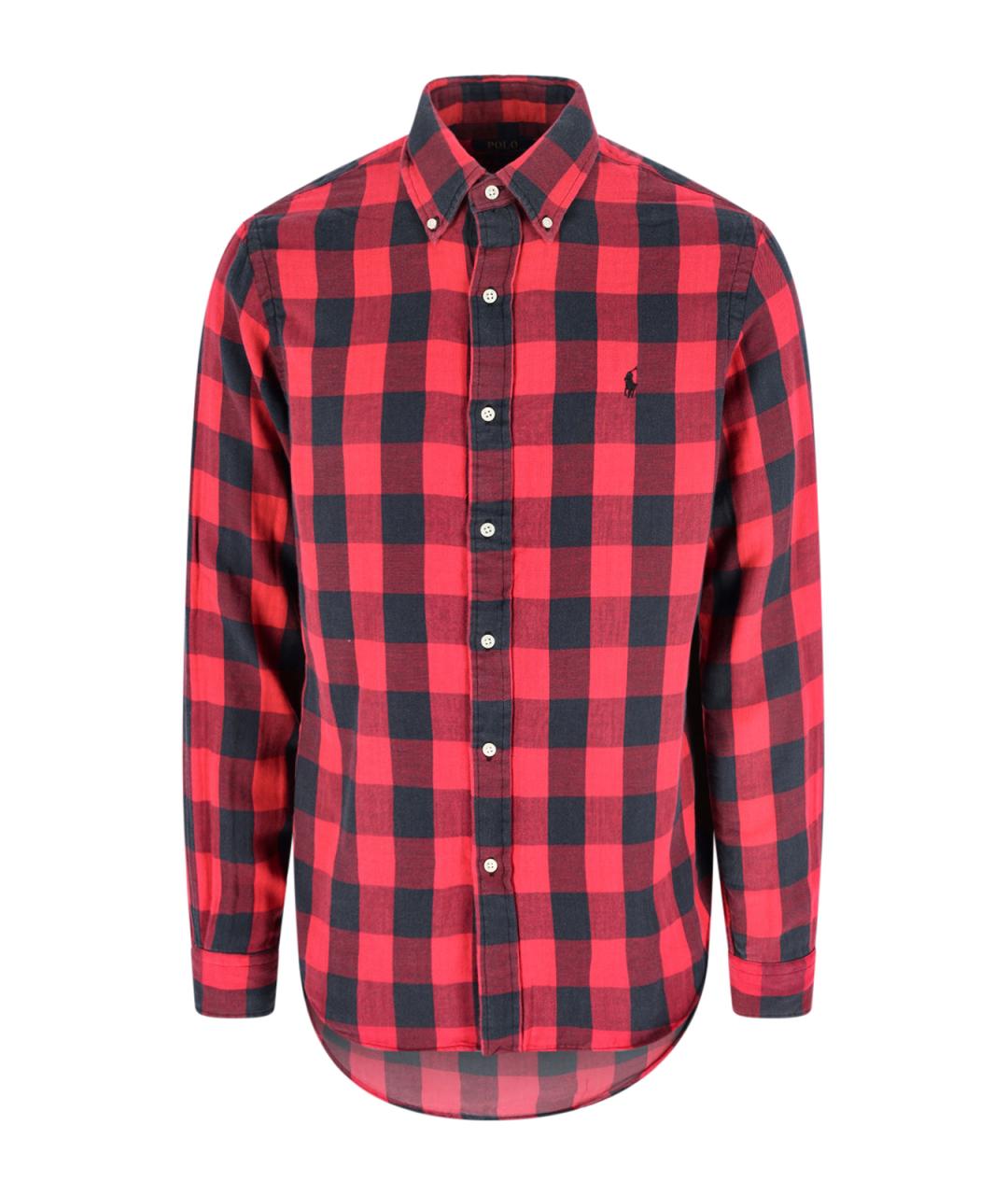 POLO RALPH LAUREN Красная хлопковая кэжуал рубашка, фото 1