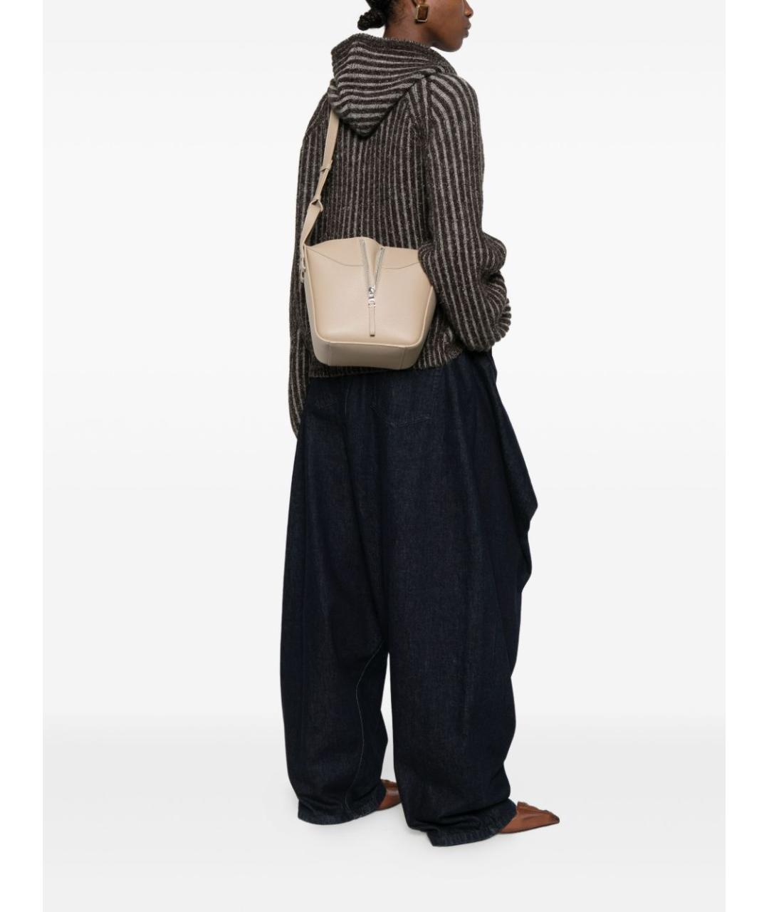 LOEWE Бежевая кожаная сумка тоут, фото 2