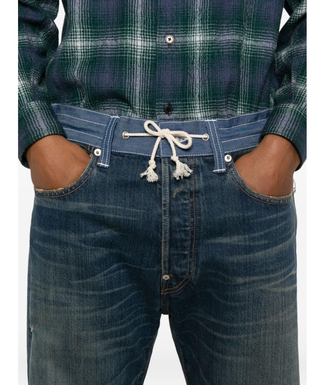 JUNYA WATANABE Синие хлопковые прямые джинсы, фото 3