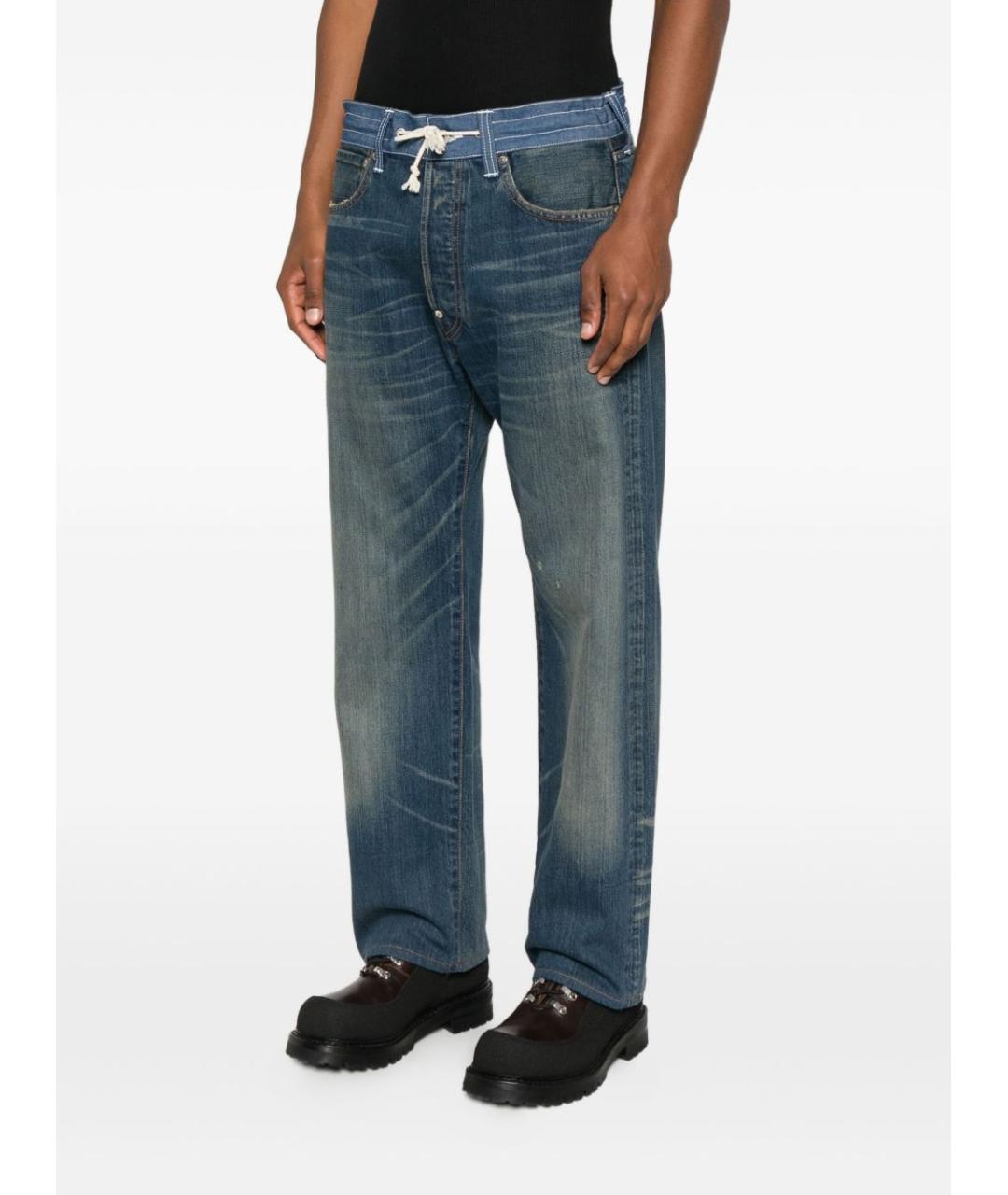 JUNYA WATANABE Синие хлопковые прямые джинсы, фото 4