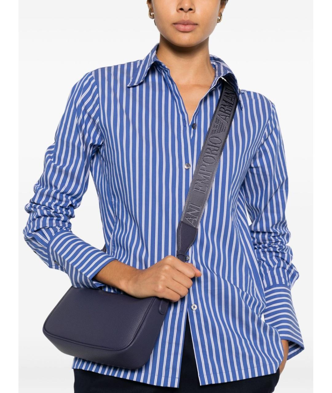 EMPORIO ARMANI Синяя сумка через плечо из искусственной кожи, фото 2