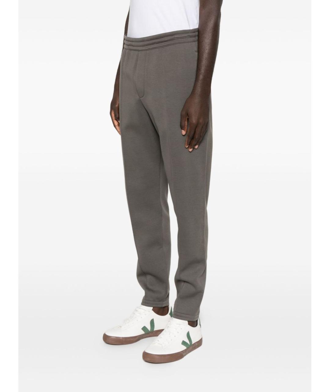 EMPORIO ARMANI Серые вискозные повседневные брюки, фото 5