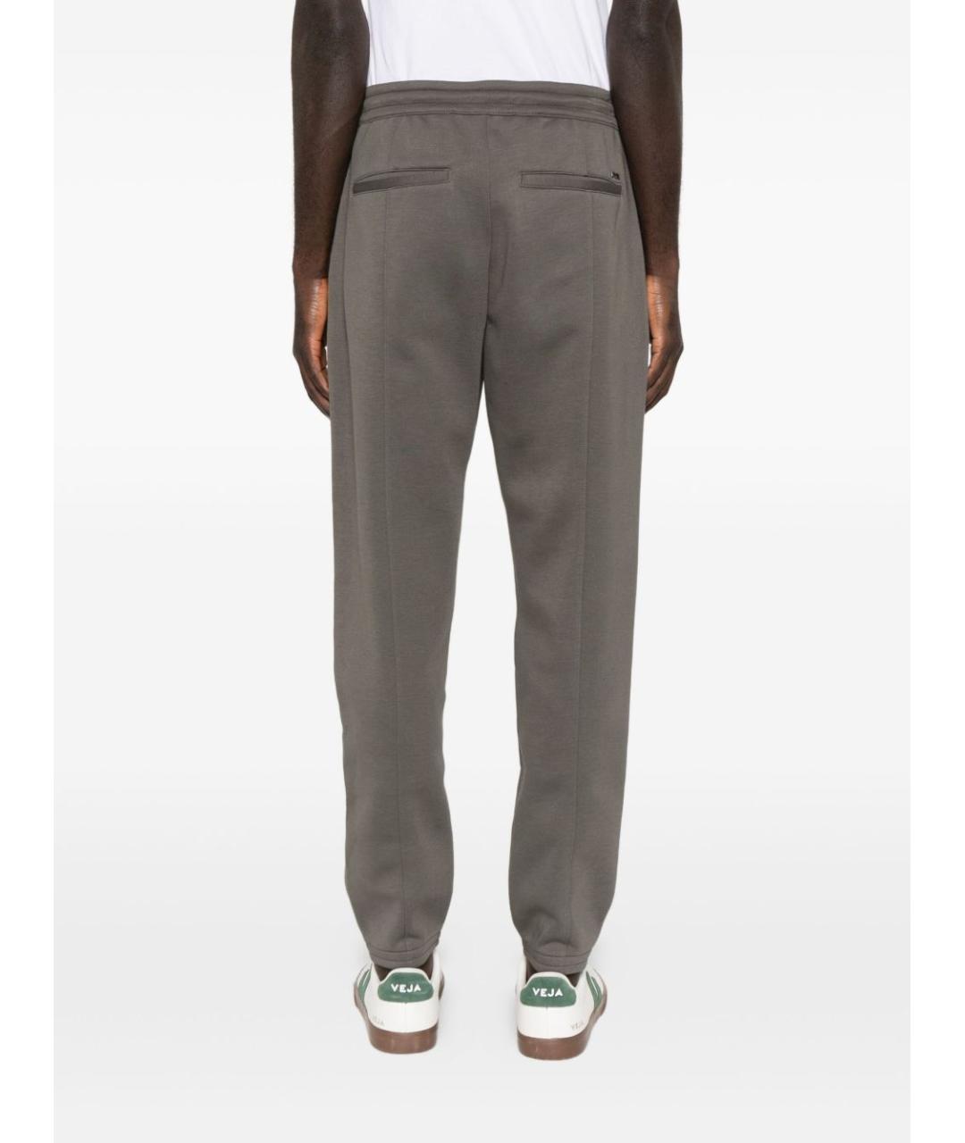 EMPORIO ARMANI Серые вискозные повседневные брюки, фото 4