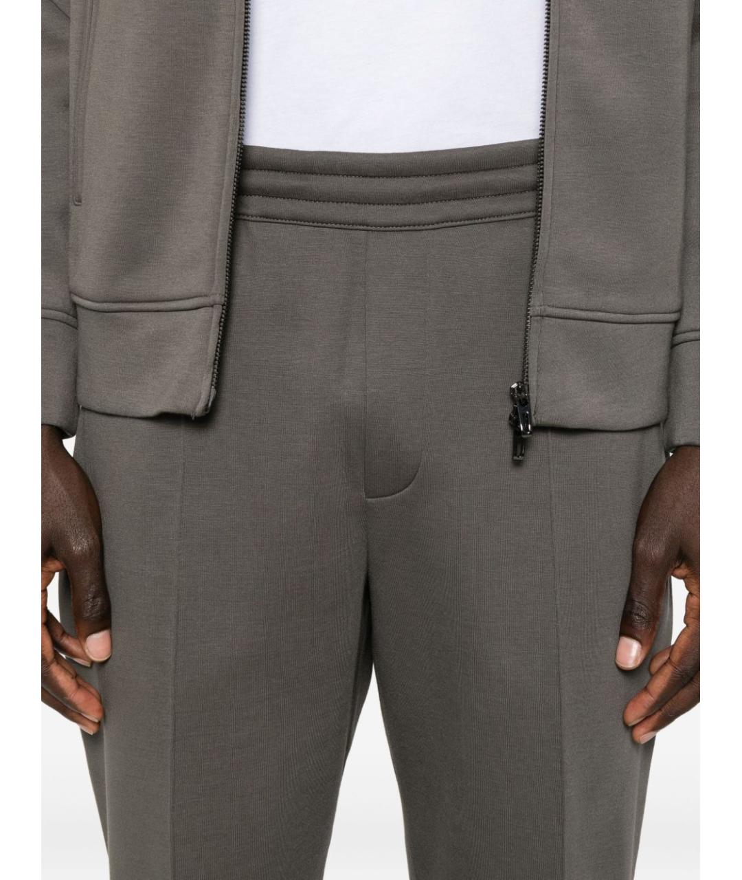 EMPORIO ARMANI Серые вискозные повседневные брюки, фото 3