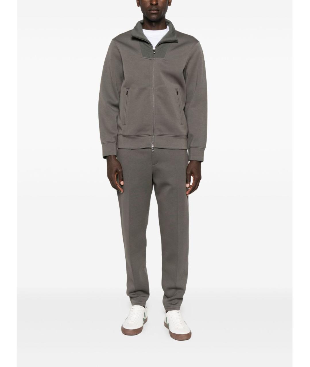 EMPORIO ARMANI Серые вискозные повседневные брюки, фото 2