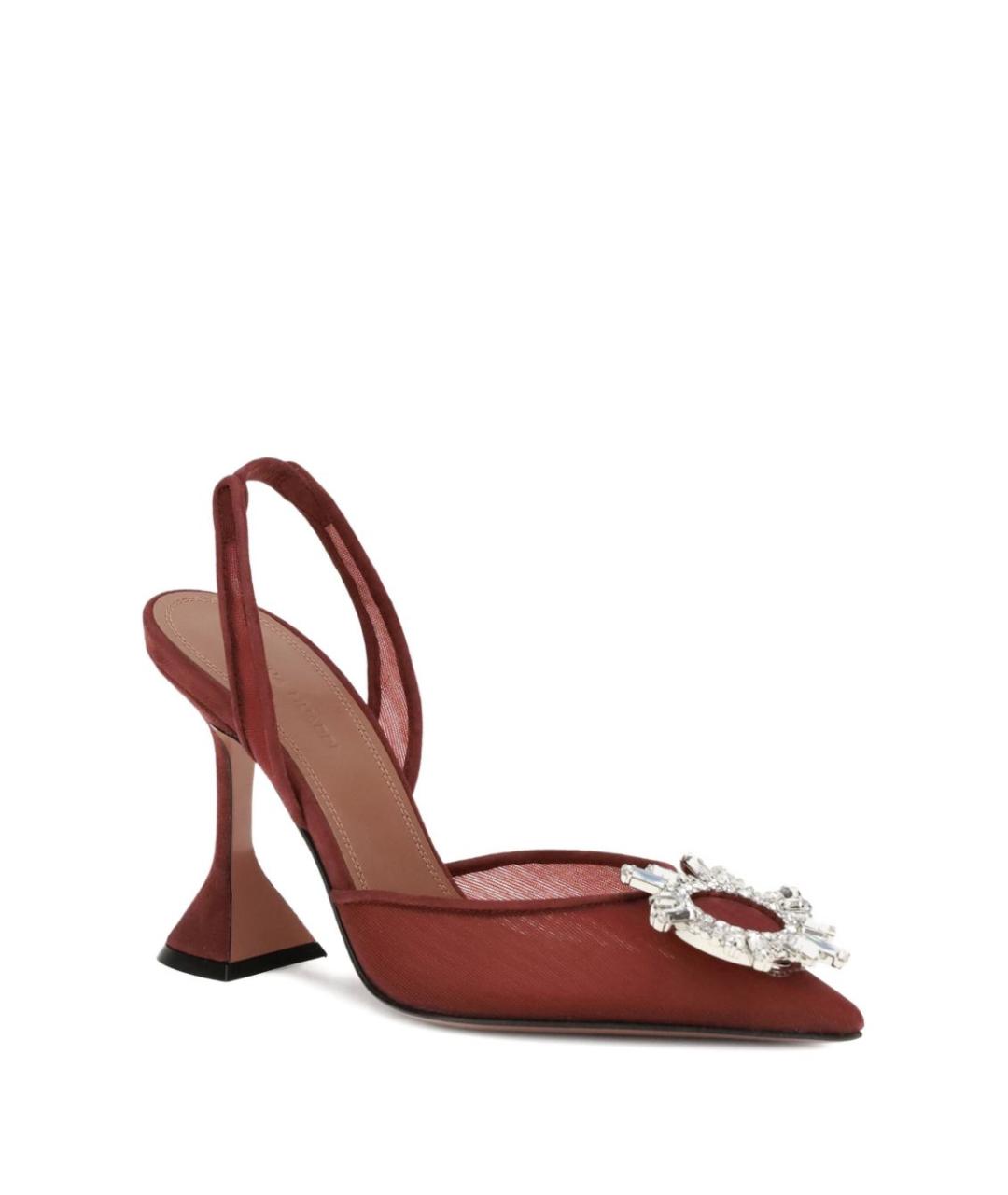 Amina Muaddi Красные текстильные туфли, фото 2