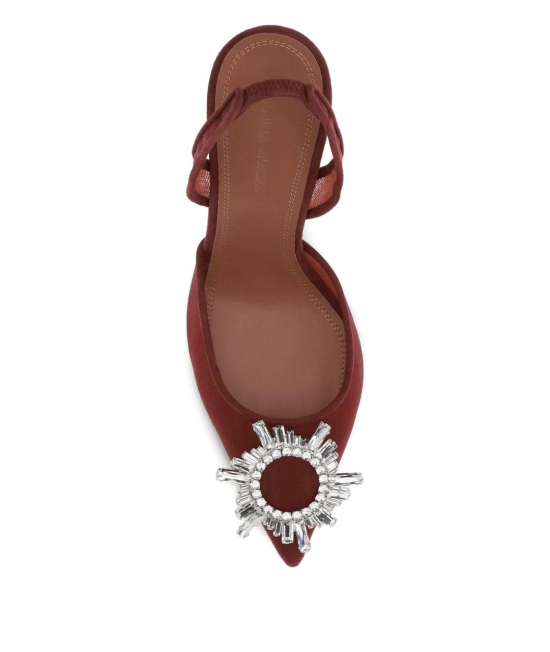 Amina Muaddi Красные текстильные туфли, фото 3