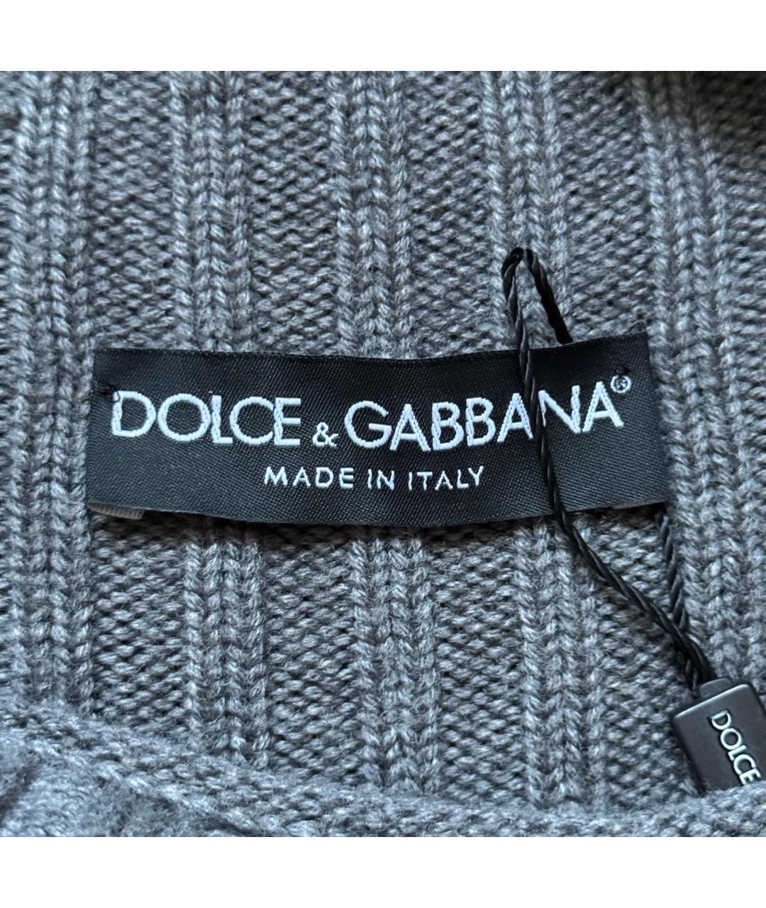 DOLCE&GABBANA Серый шерстяной джемпер / свитер, фото 5