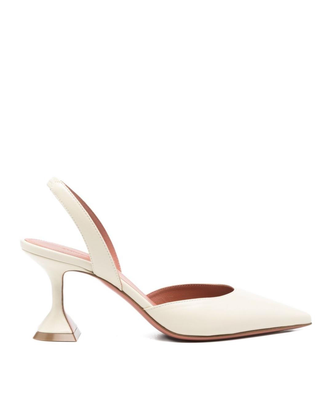 Amina Muaddi Бежевые кожаные туфли, фото 1