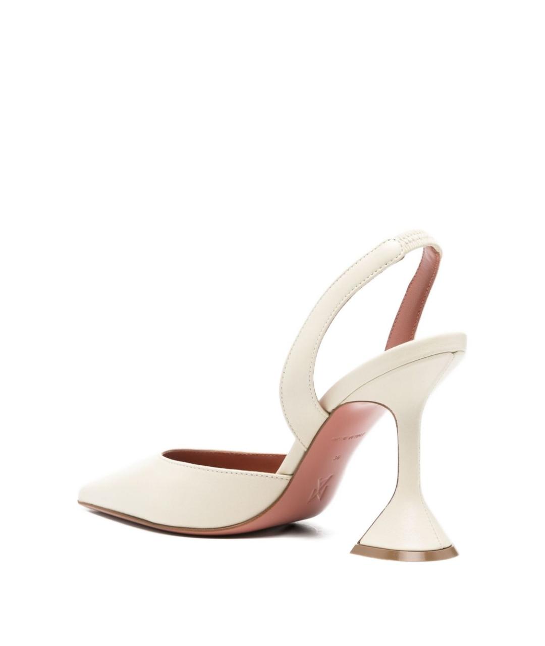 Amina Muaddi Бежевые кожаные туфли, фото 4